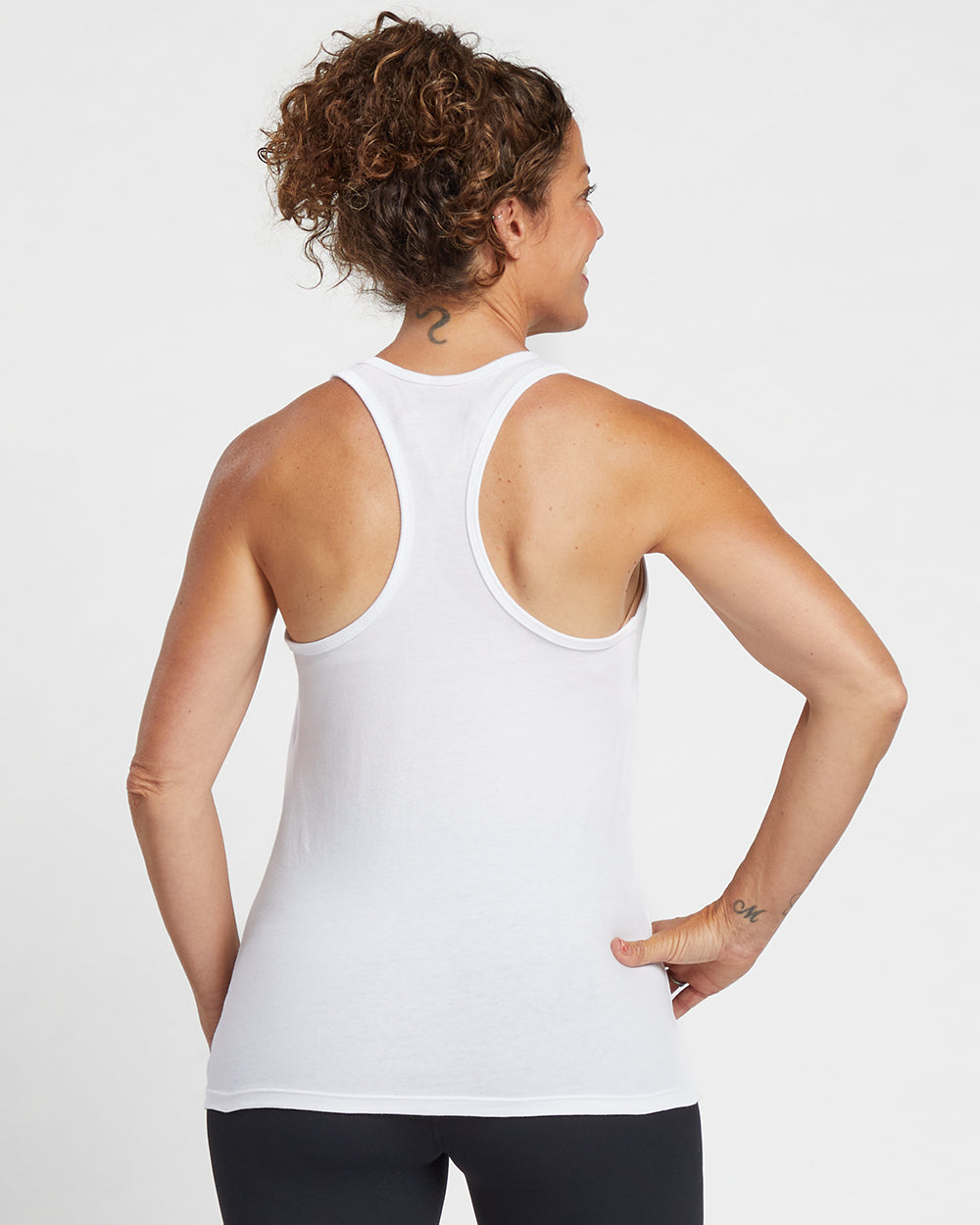 White Essential Racerback Tank
