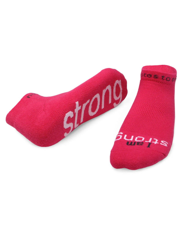 Bright Pink I am Strong Socks - JAZZERCISE