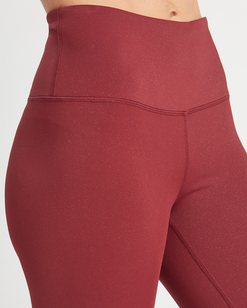 Assets by SPANX Burgundy Colored Leggings Size Large Shimmery