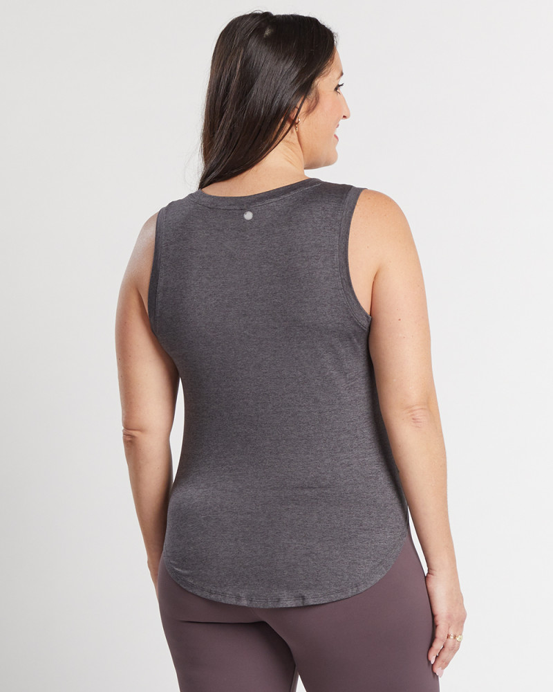 90 Degree By Reflex Ribbed Racerback Tank Top In Soap Nut