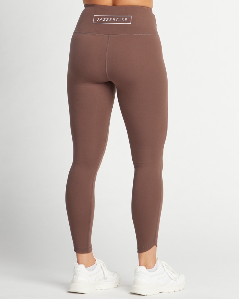  KECKS Leggings for Women Solid High-Rise Leggings (Color :  Chocolate Brown, Size : Medium) : Clothing, Shoes & Jewelry