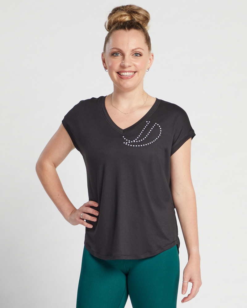High Low V-Neck Tee - 90 DEGREE BY REFLEX