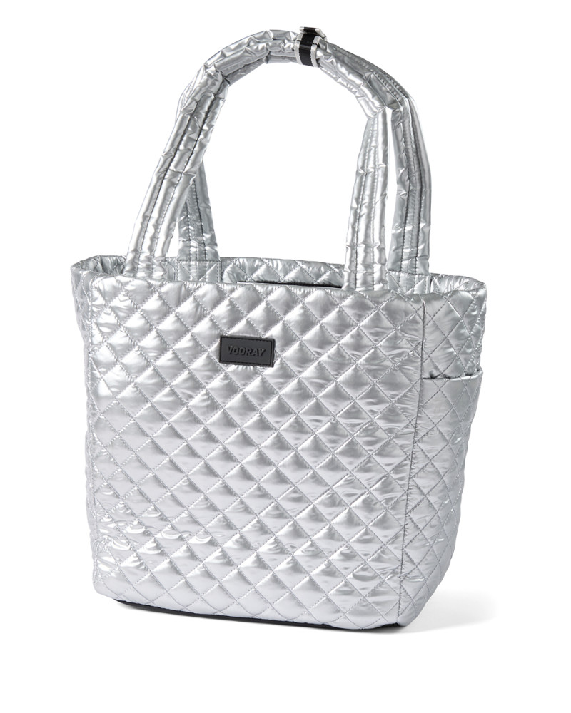 Silver Quilted Tote - VOORAY