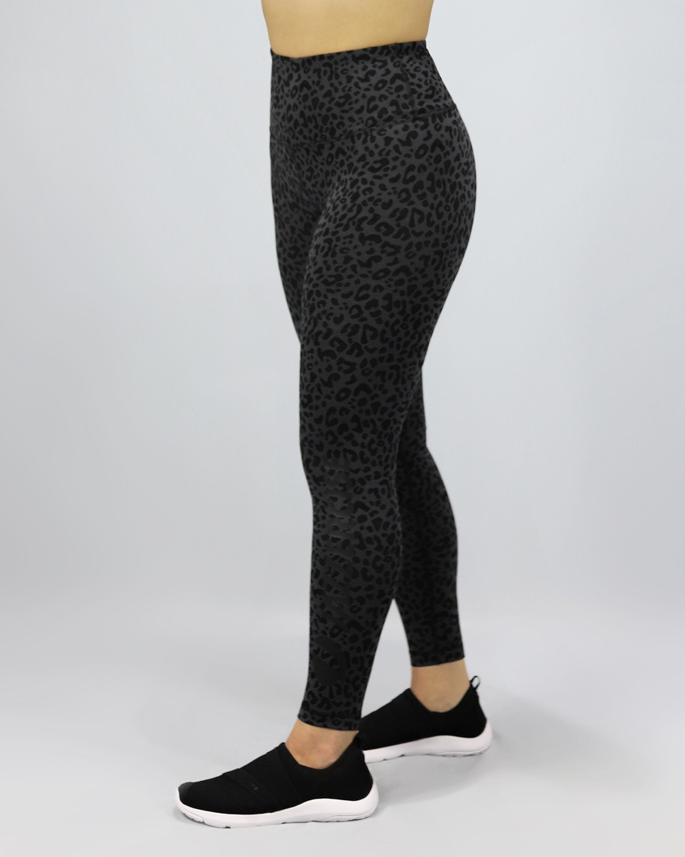 90 Degree by Reflex Leopard Print Black Gray Yoga Pants Size L