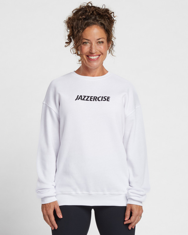 White Essential Crewneck - JAZZERCISE