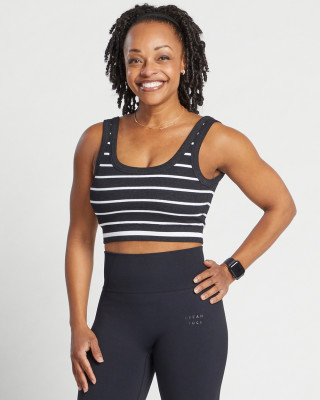 Stripe Bra Top - CREAM YOGA